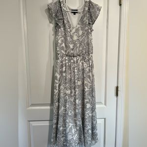 White and black float dress